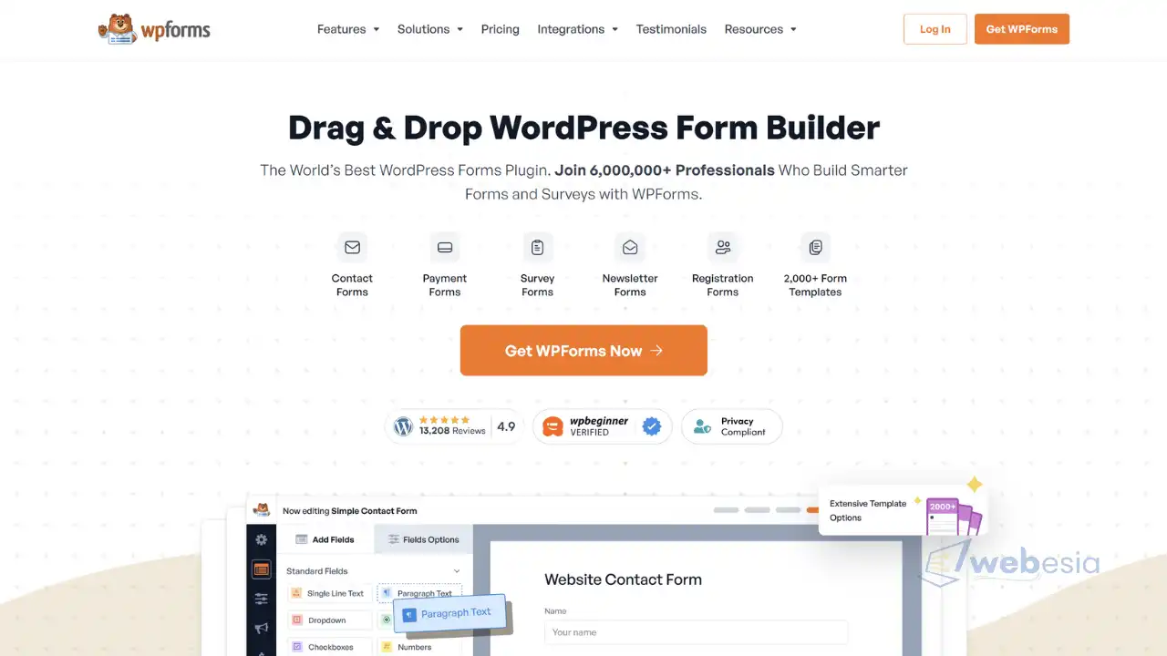 WPForms plugin untuk membuat formulir sederhana